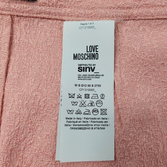 Demure Love Moschino Pastel Pink Double Pocket Skirt Gold Buttons size 4 - Picture 6 of 9